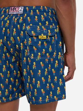 Herren-Badeshorts aus leichtem Stoff mit Skater-Bart-Aufdruck | DIE SIMPSONS-SONDERAUSGABE