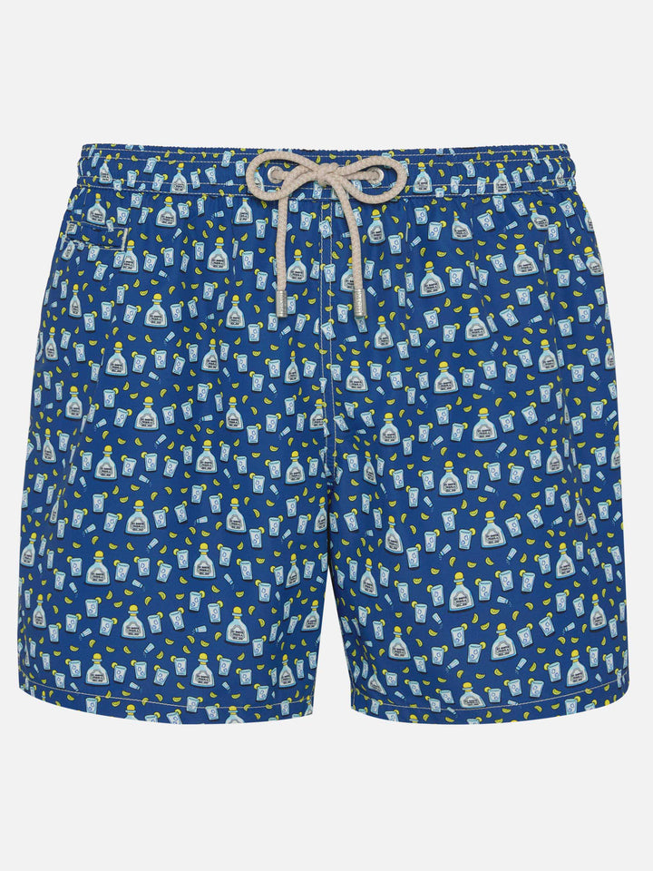 Herren-Badeshorts aus leichtem Stoff mit Tequila-Aufdruck