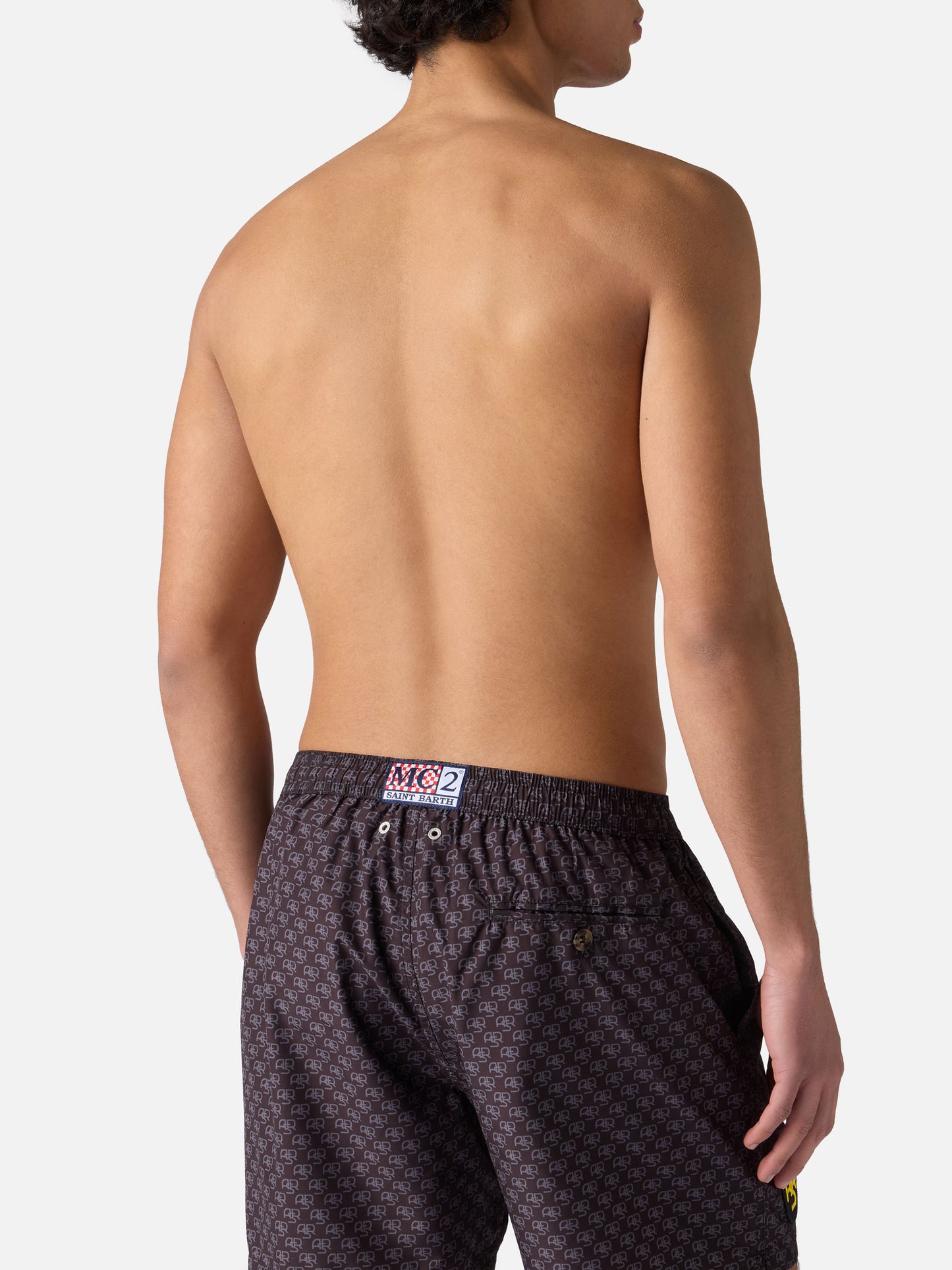 Lightweight fabric swim-shorts Lighting with Roma print | AS ROMA SPECIAL EDITION