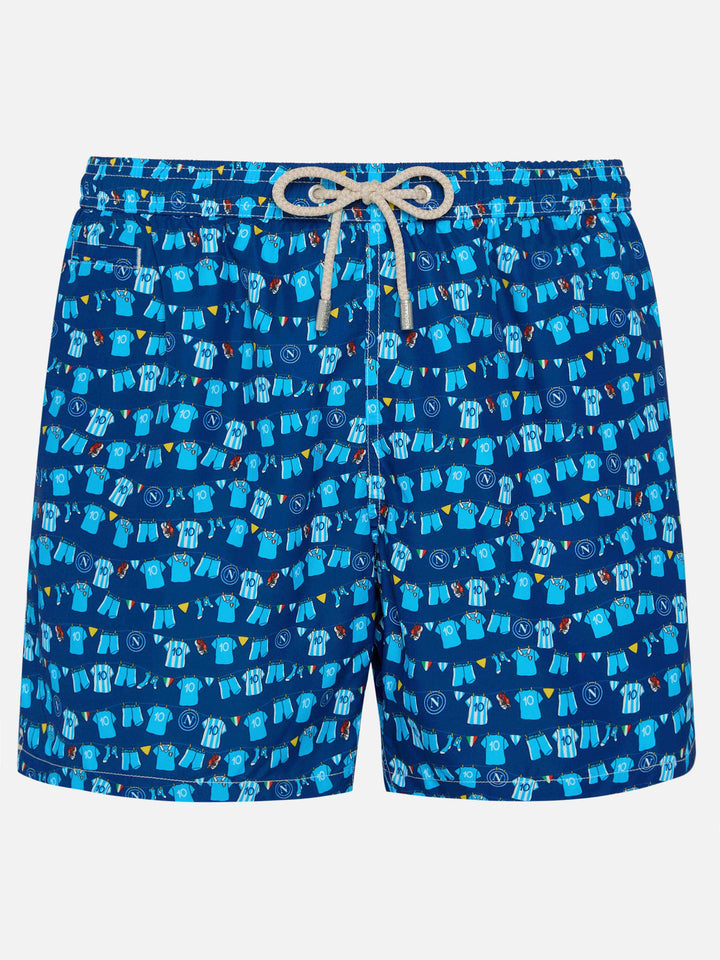 Marineblaue Lighting Micro Fantasy Badeshorts mit SSC Napoli Balconi-Print | SSC NAPOLI SPECIAL EDITION 