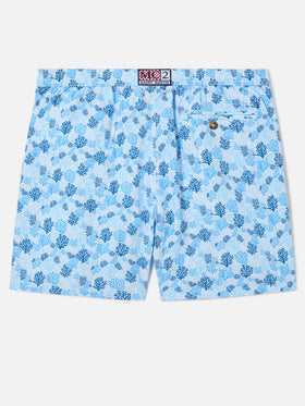 Light blue Lighting Micro swim shorts with reef all-over print