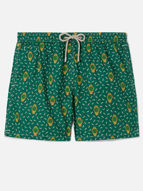 Green Lighting Micro swim shorts with rich mayer all-over print
