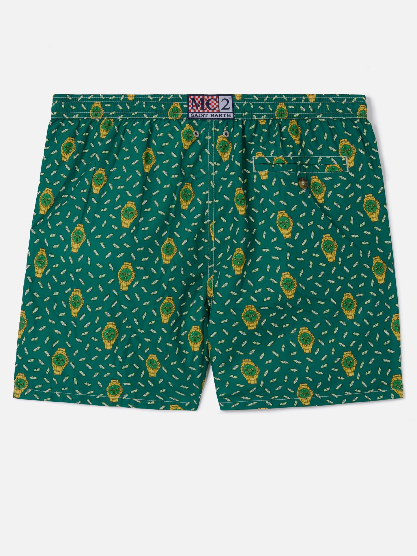 Green Lighting Micro swim shorts with rich mayer all-over print