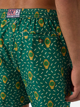 Green Lighting Micro swim shorts with rich mayer all-over print