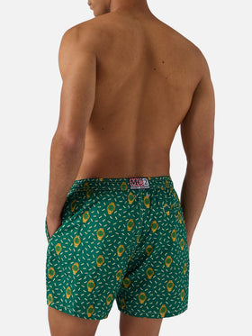 Green Lighting Micro swim shorts with rich mayer all-over print