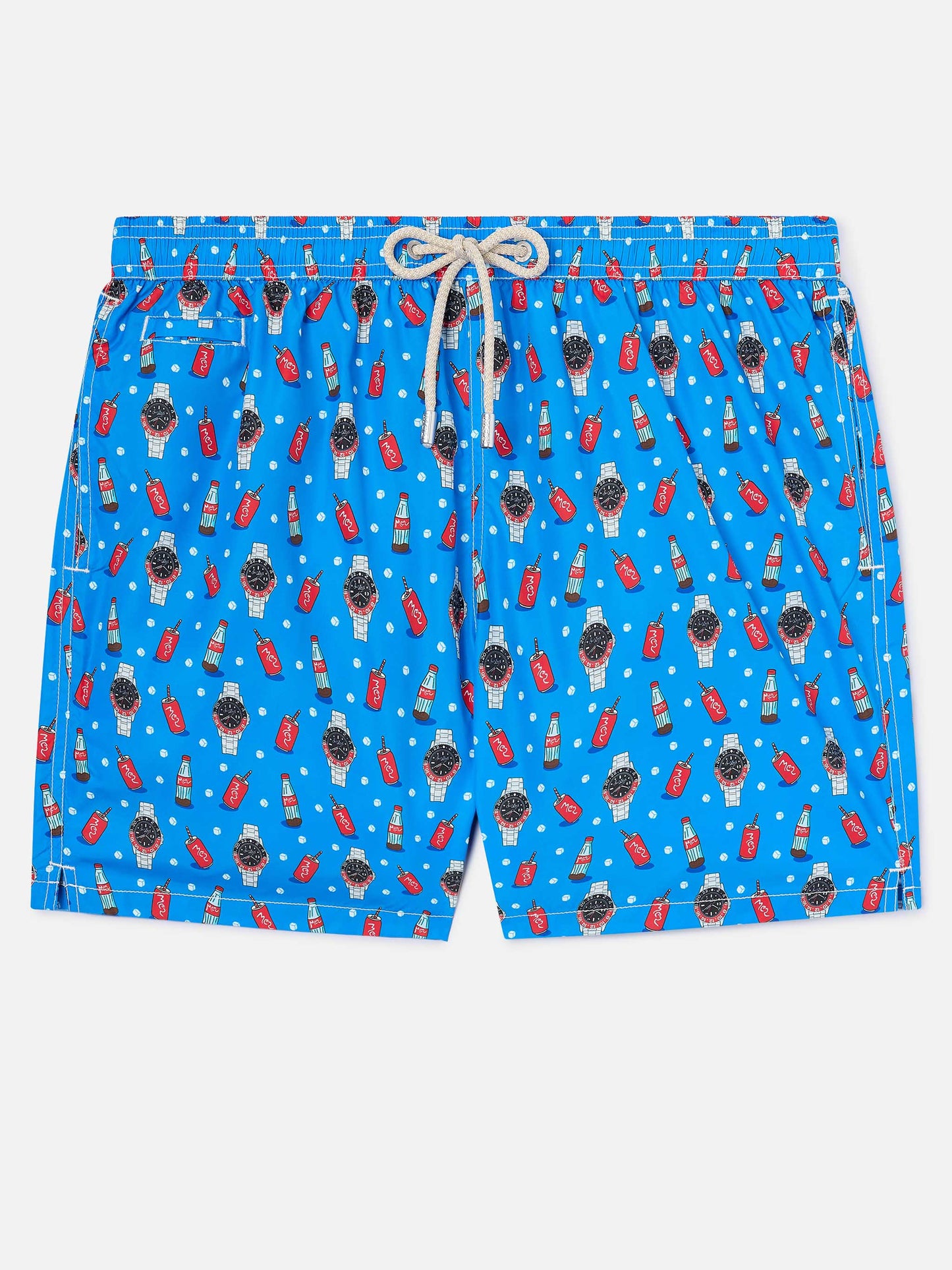 Short de bain Micro Blue Lighting avec imprimé watch red cola 