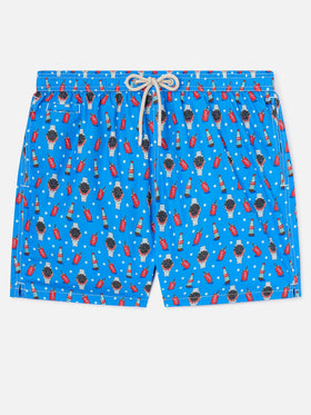 Short de bain Micro Blue Lighting avec imprimé watch red cola 