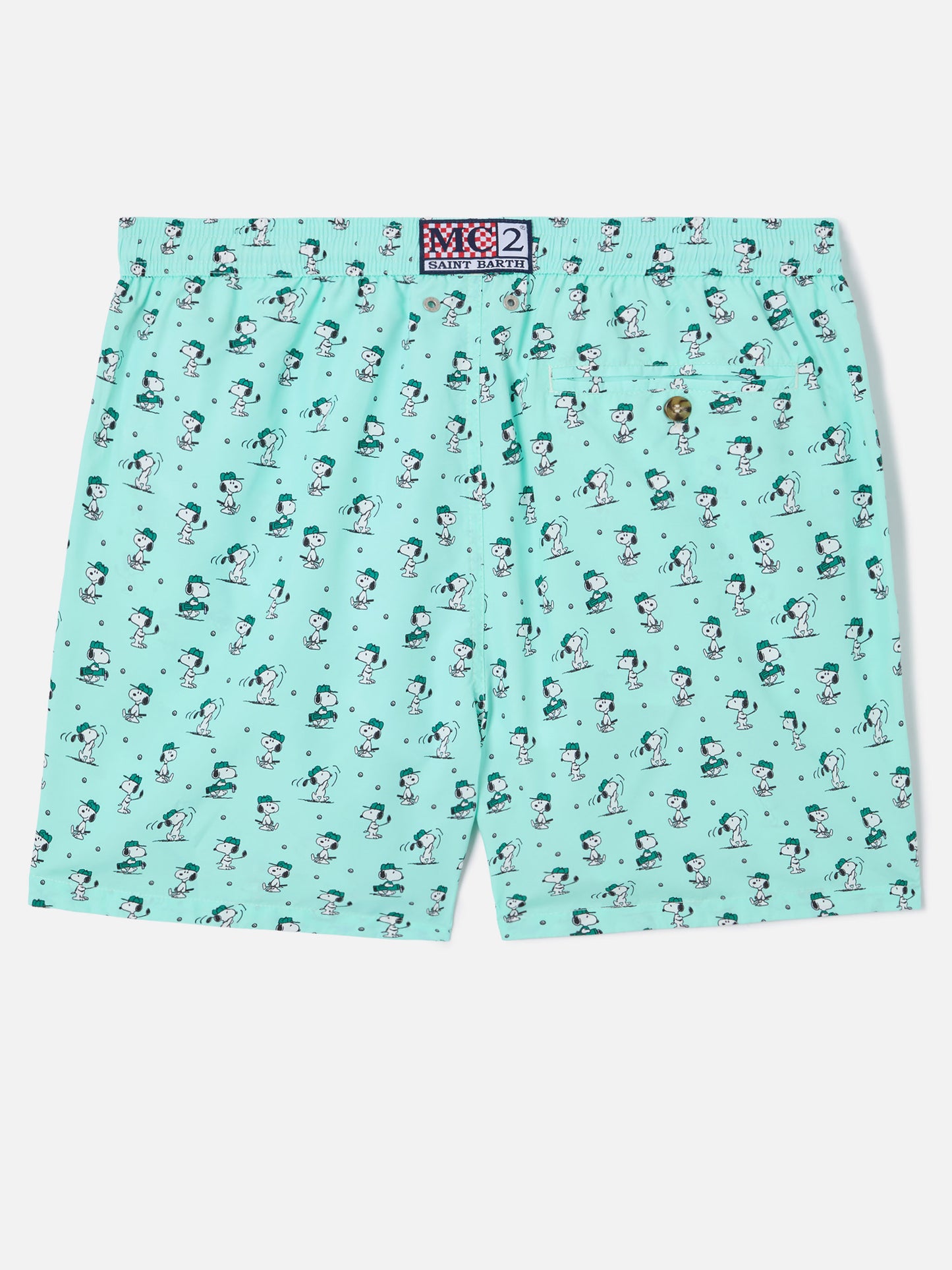 Short de bain Micro Light green Lighting avec imprimé Snoopy golf | Special Edition 