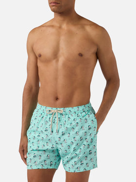 Short de bain Micro Light green Lighting avec imprimé Snoopy golf | Special Edition 