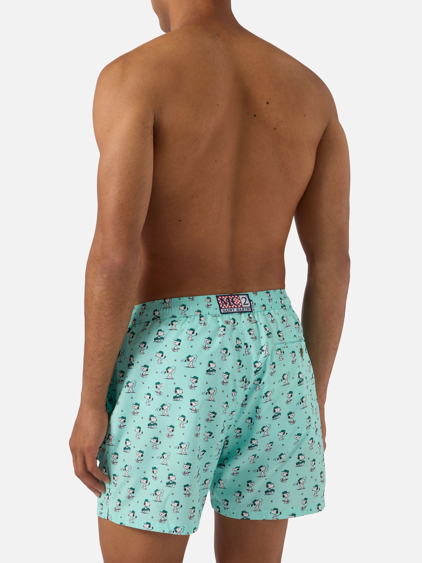 Short de bain Micro Light green Lighting avec imprimé Snoopy golf | Special Edition 