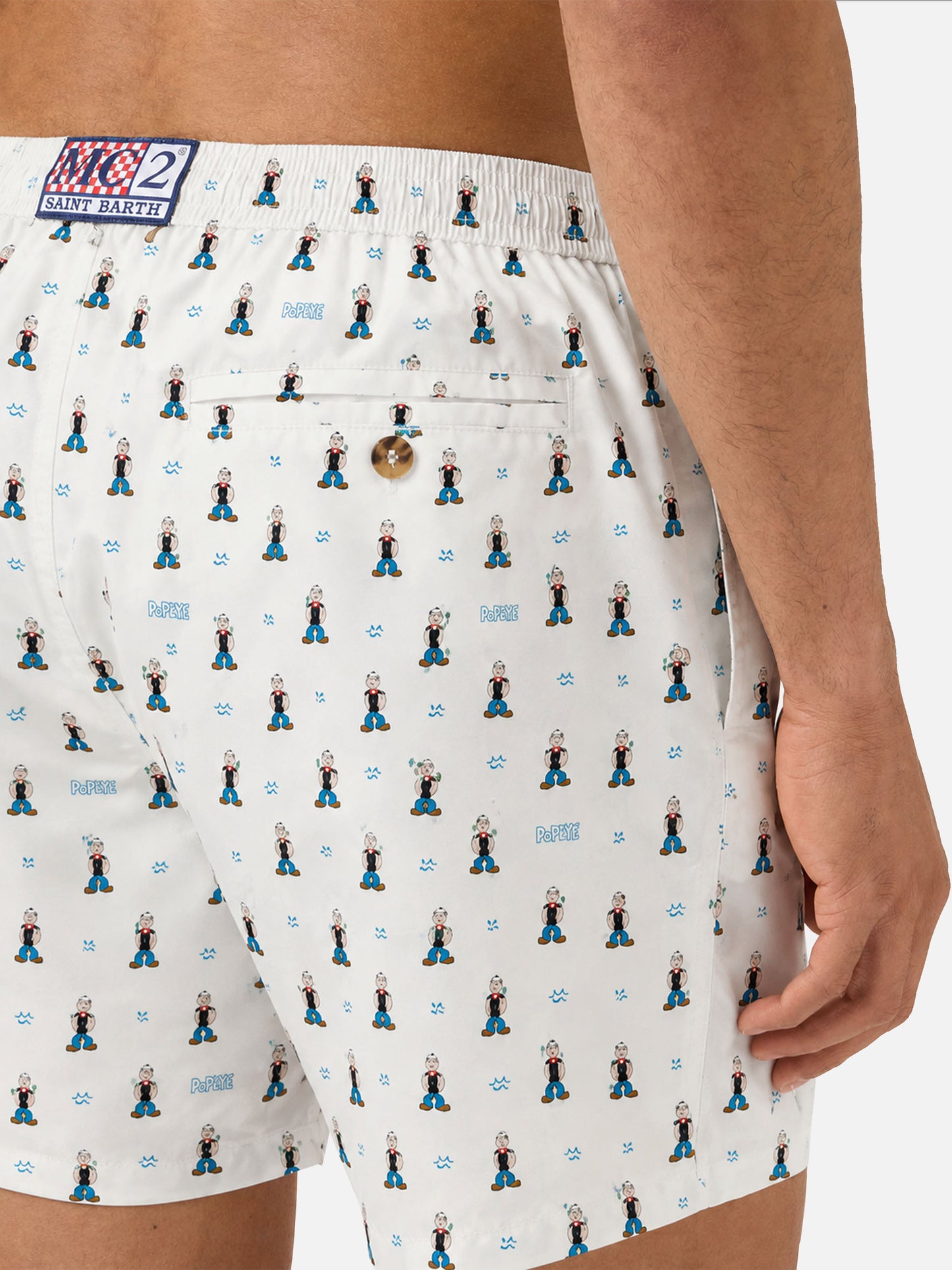 Bañador corto White Lighting Micro con estampado integral Popeye | POPEYE SPECIAL EDITION 
