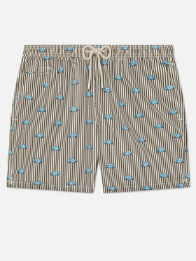 Striped Lighting Micro swim shorts with Fiat 500 print | Special edition