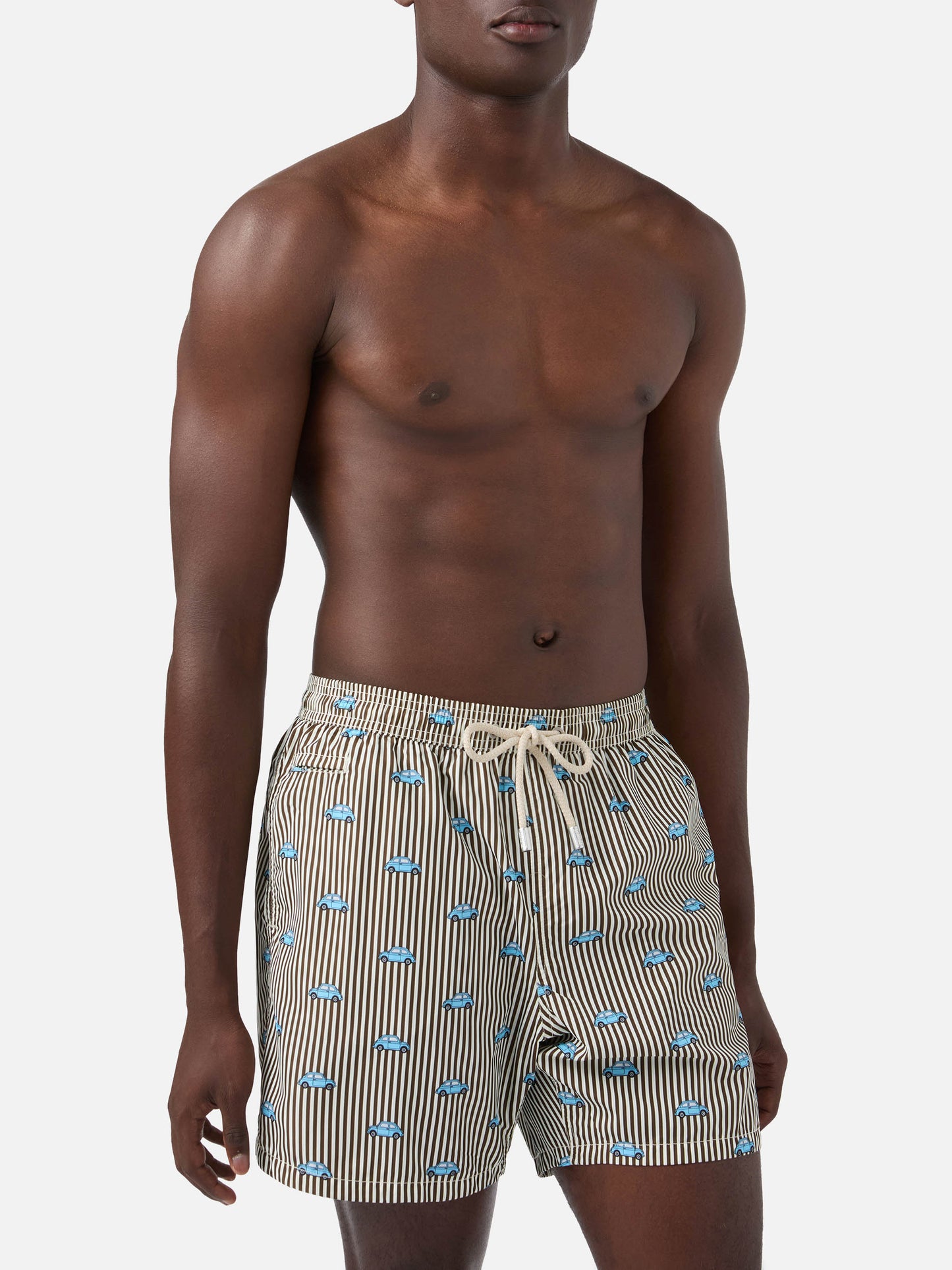 Striped Lighting Micro swim shorts with Fiat 500 print | Special edition