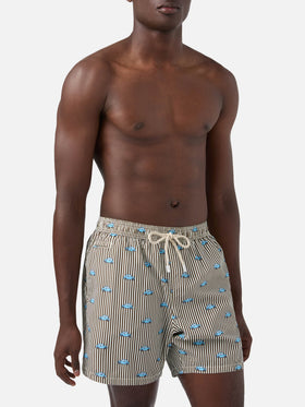 Striped Lighting Micro swim shorts with Fiat 500 print | Special edition