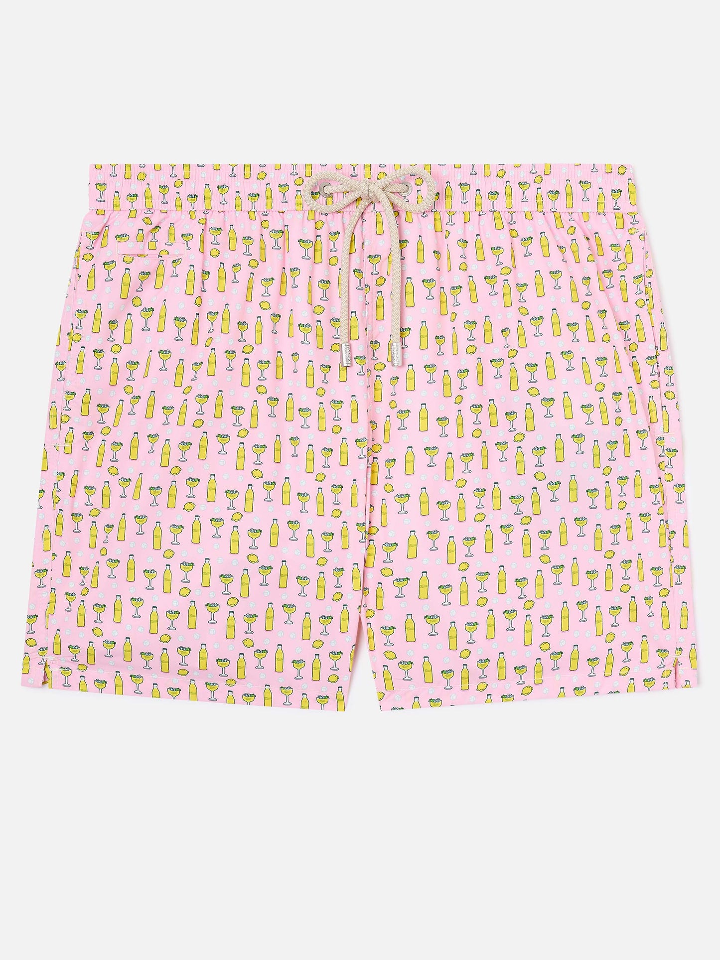 Pinkfarbene Micro-Badeshorts Lighting mit Tassoni-Cocktail-Print | Special Edition 