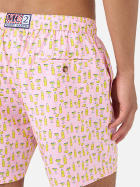 Pink Lighting Micro swim shorts with Tassoni cocktail print | Special Edition