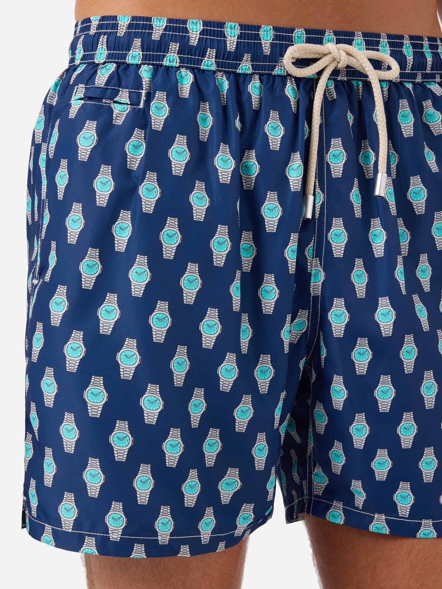 Grey Lighting Micro swim shorts with watch golden hour print