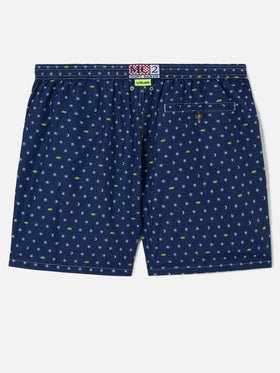 Short de bain Lighting Micro bleu marine avec imprimé all-over VR46 | VR46 SPECIAL EDITION 