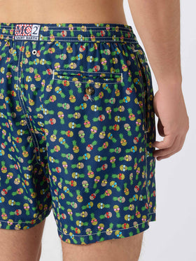 Lightweight fabric swim shorts Lighting with pineapple print