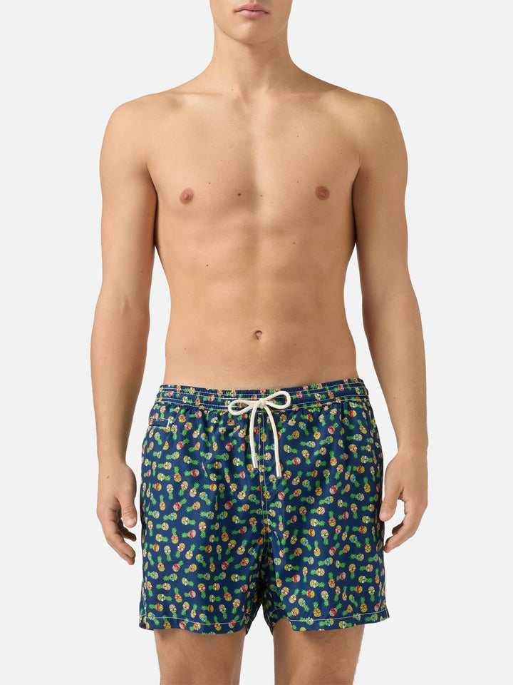 Boxer mare Lighting in tessuto leggero con stampa ananas