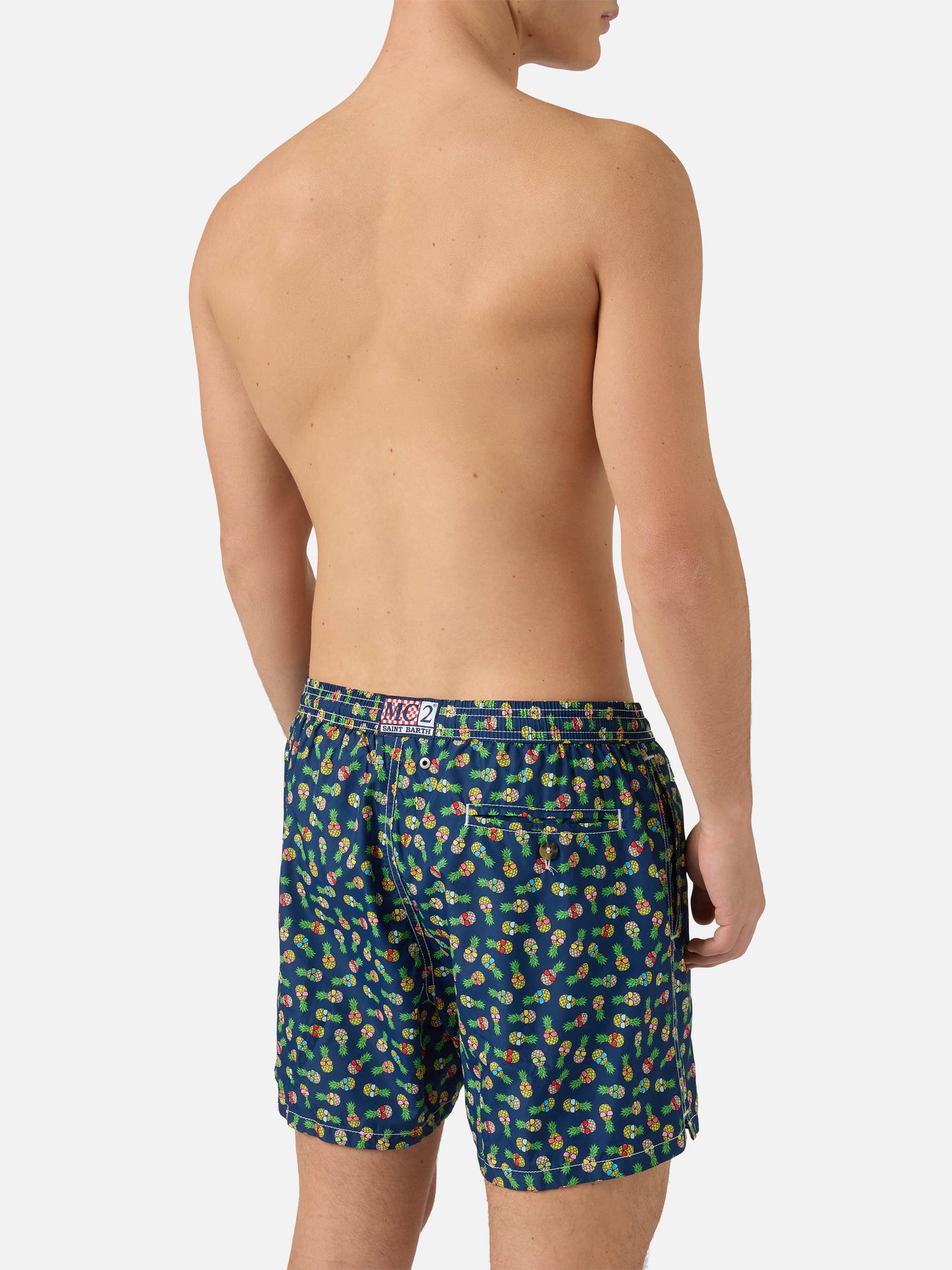 Lightweight fabric swim shorts Lighting with pineapple print