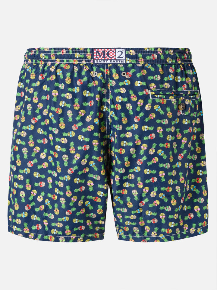 Leichte Badehose aus leuchtendem Stoff mit Ananas-Print
