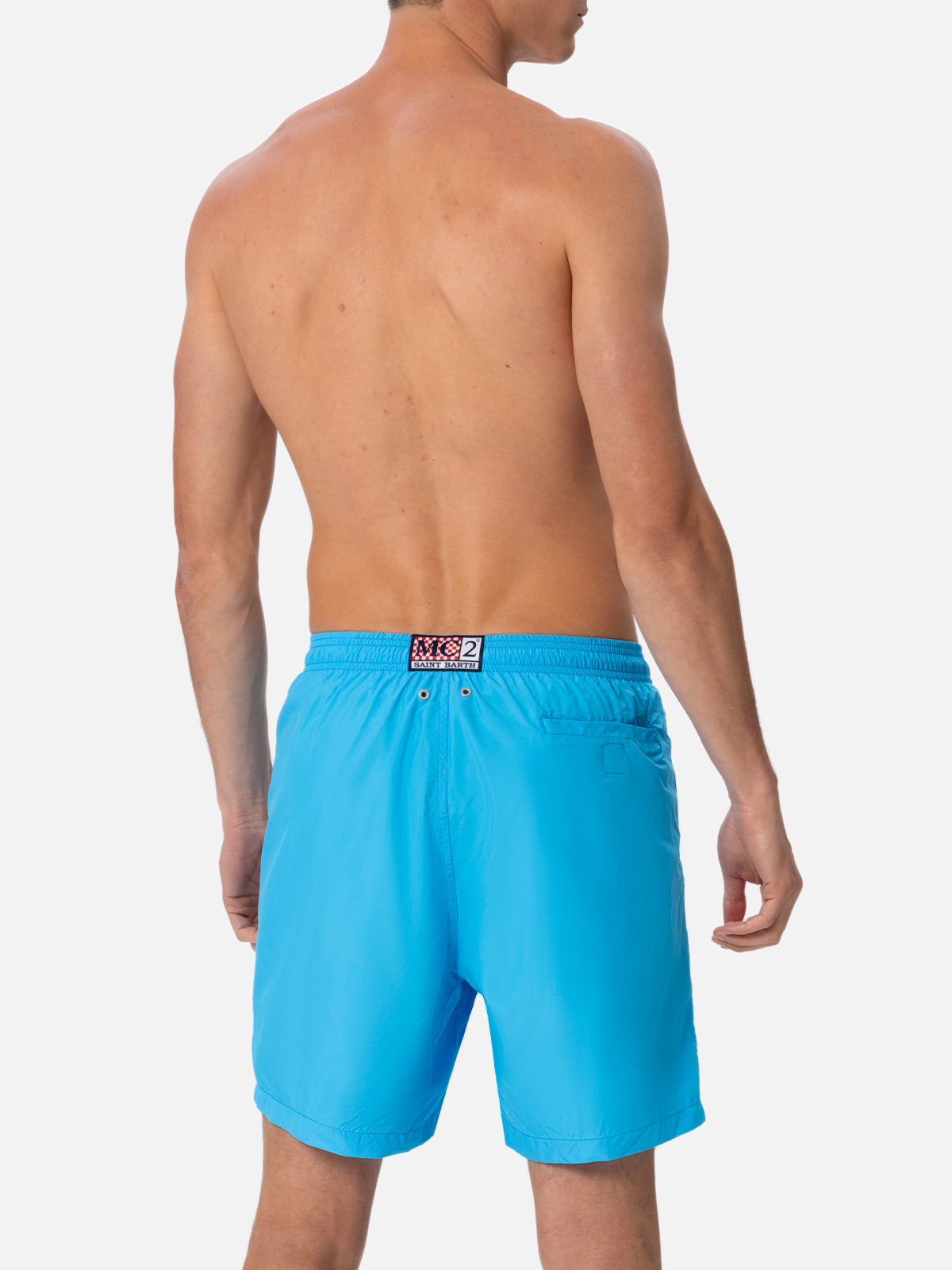 Man lightweight fabric aqua blue swim shorts Lighting Pantone | PANTONE® SPECIAL EDITION - MC2 Saint Barth