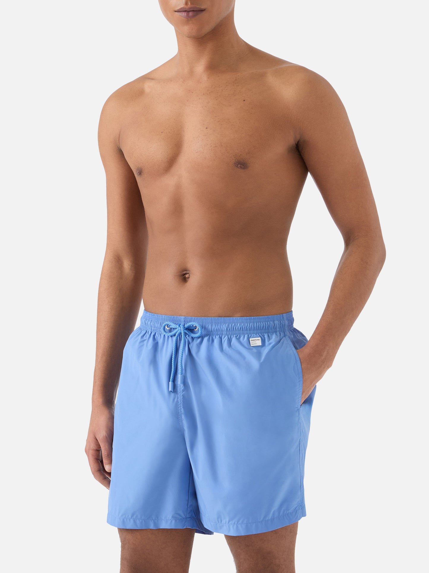 Lighting Pantone swim shorts in solid light blue | Special Edition