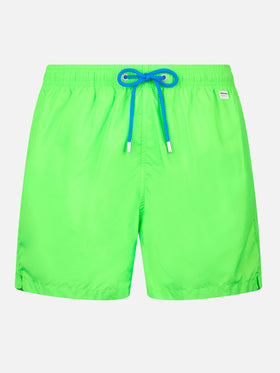 Man lightweight fabric fluo green swim shorts Lighting Pantone | PANTONE® SPECIAL EDITION - MC2 Saint Barth