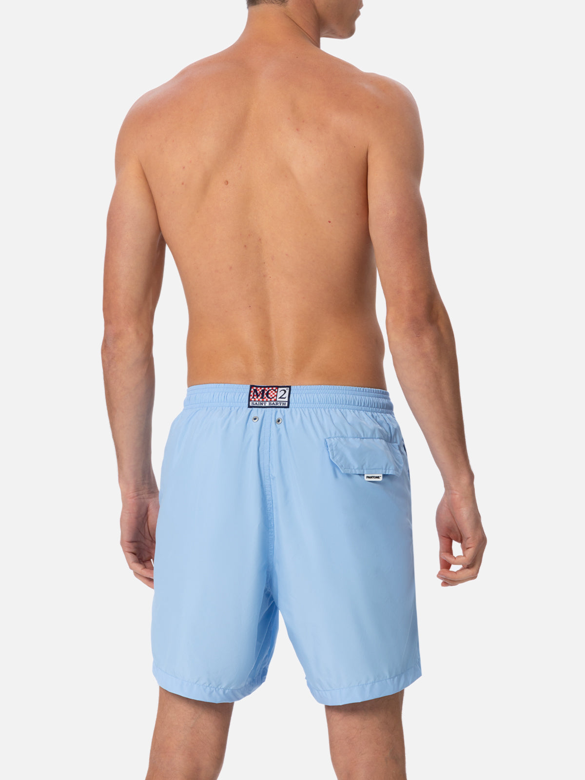 Man lightweight fabric sky blue swim shorts Lighting Pantone | PANTONE® SPECIAL EDITION - MC2 Saint Barth
