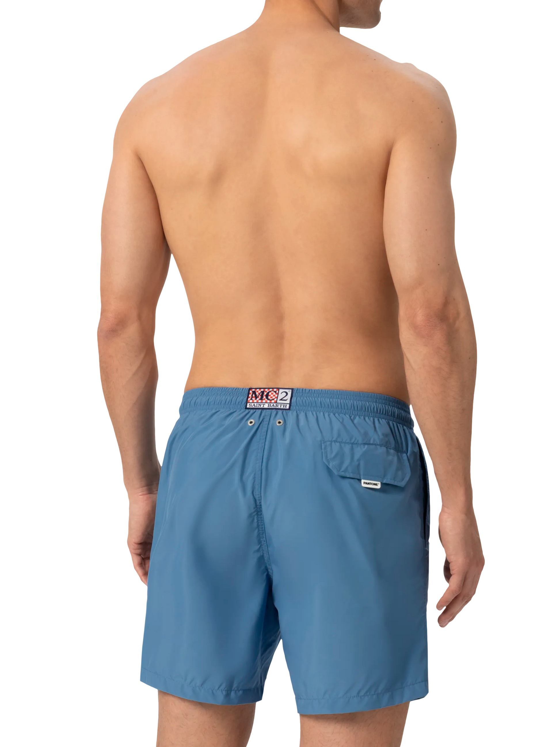 Lightweight fabric dusty blue swim shorts Lighting Pantone | PANTONE® SPECIAL EDITION - MC2 Saint Barth