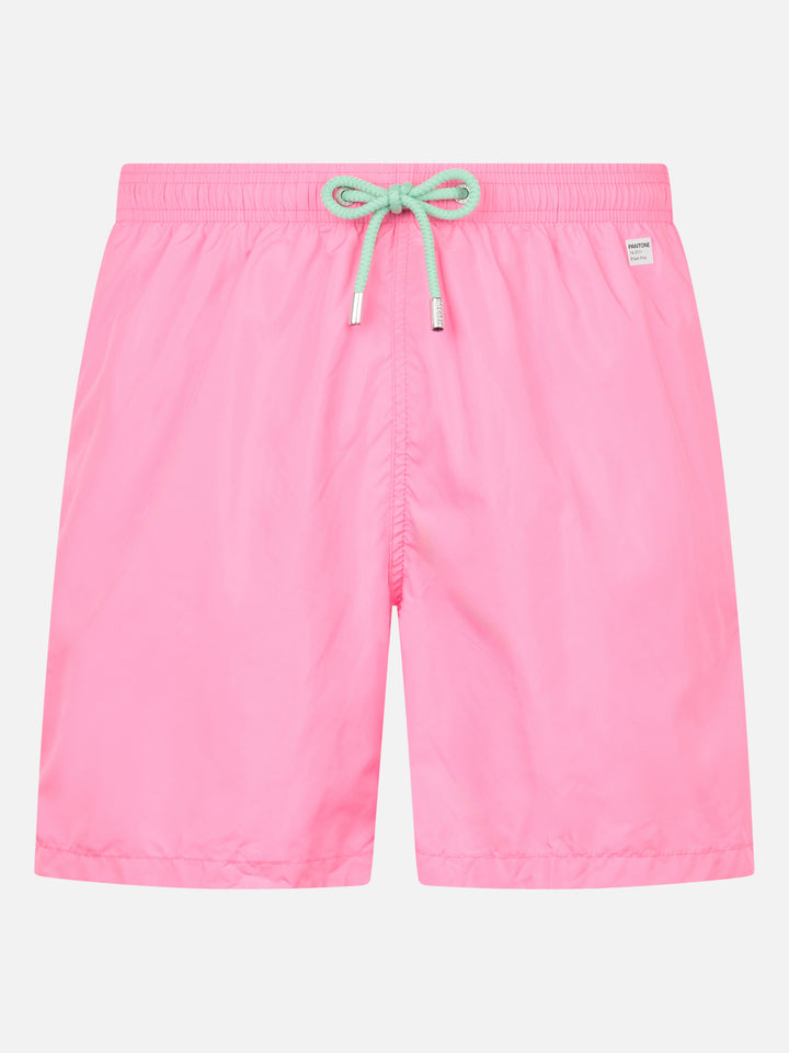 Man lightweight fabric pink swim shorts Lighting Pantone | PANTONE® SPECIAL EDITION - MC2 Saint Barth