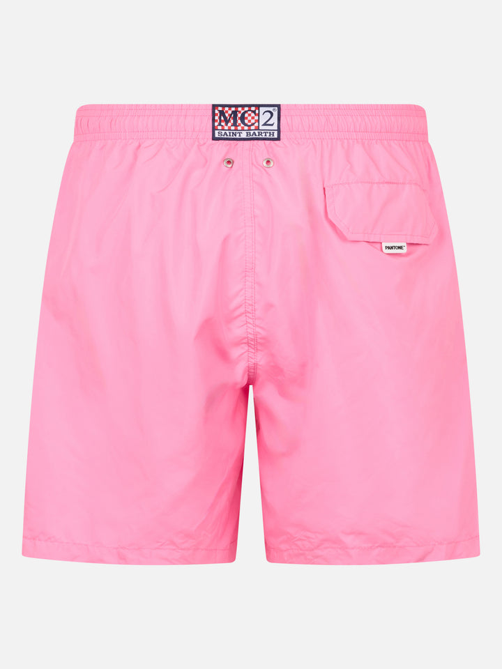 Man lightweight fabric pink swim shorts Lighting Pantone | PANTONE® SPECIAL EDITION - MC2 Saint Barth
