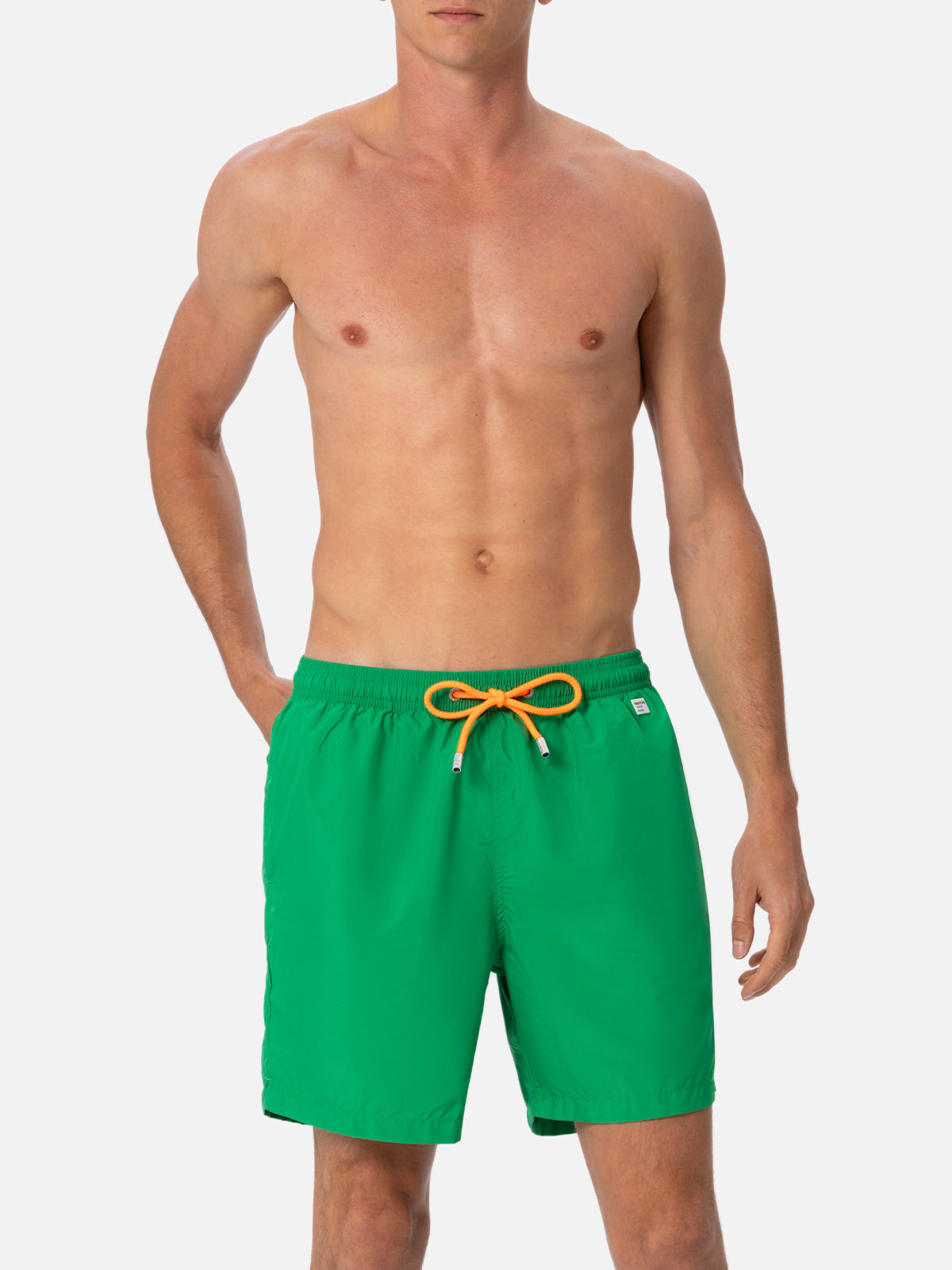 Man lightweight fabric grass green swim-shorts Lighting Pantone | PANTONE® SPECIAL EDITION - MC2 Saint Barth