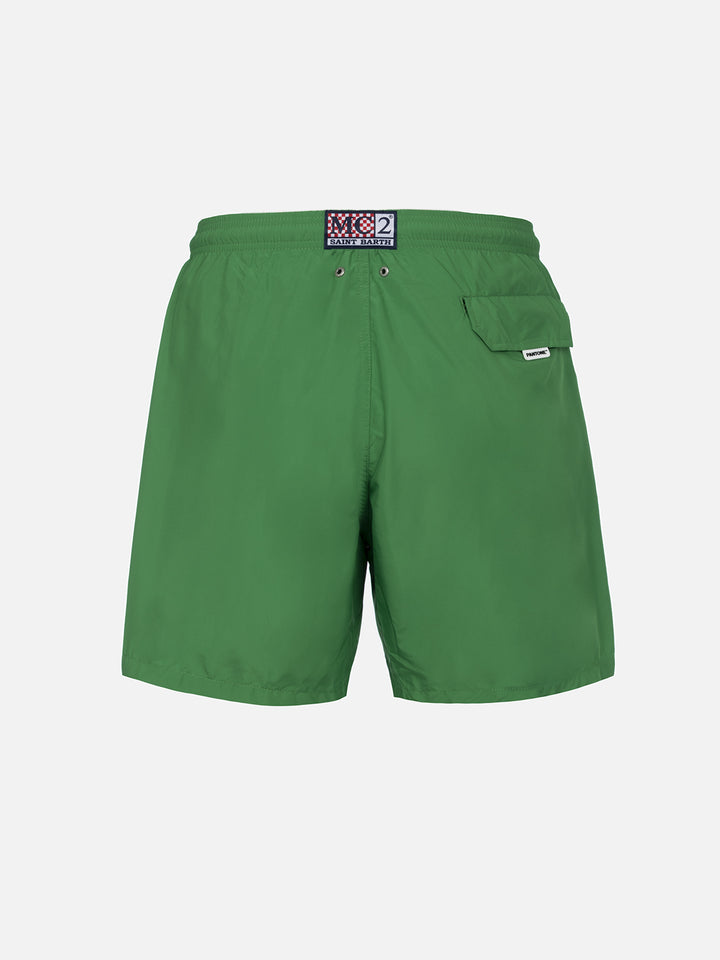 Man lightweight fabric grass green swim-shorts Lighting Pantone | PANTONE® SPECIAL EDITION - MC2 Saint Barth