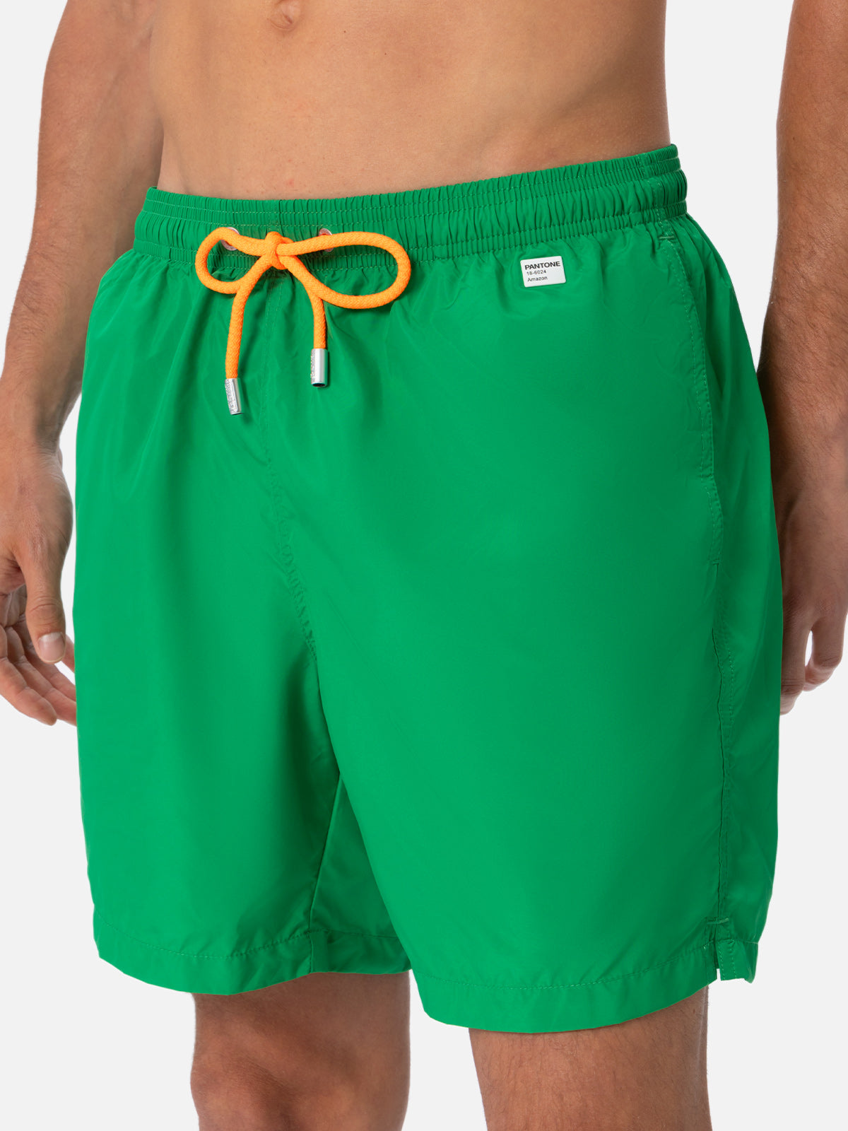 Man lightweight fabric grass green swim-shorts Lighting Pantone | PANTONE® SPECIAL EDITION - MC2 Saint Barth