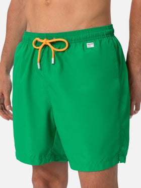 Man lightweight fabric grass green swim-shorts Lighting Pantone | PANTONE® SPECIAL EDITION - MC2 Saint Barth
