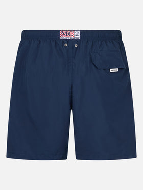 Man lightweight fabric navy swim shorts Lighting Pantone | PANTONE® SPECIAL EDITION - MC2 Saint Barth