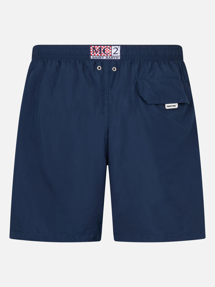 Man lightweight fabric navy swim shorts Lighting Pantone | PANTONE® SPECIAL EDITION - MC2 Saint Barth