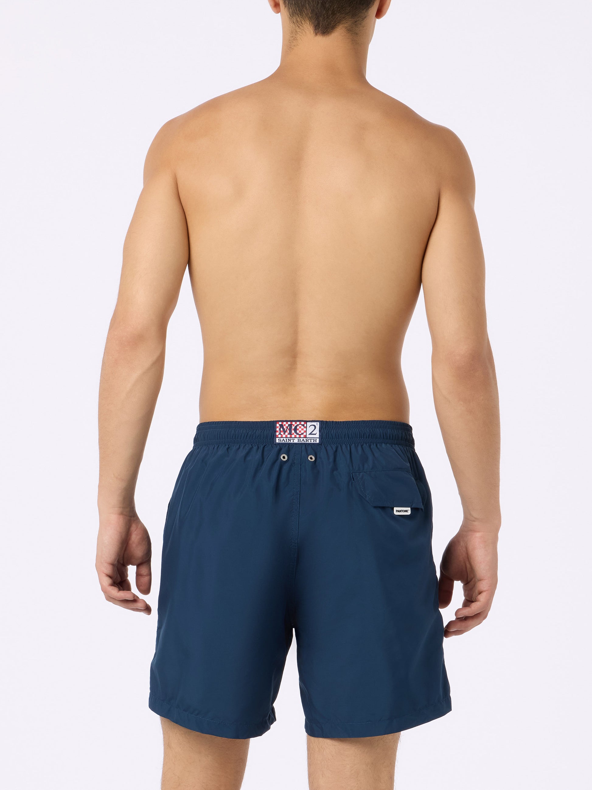 Man lightweight fabric navy swim shorts Lighting Pantone | PANTONE® SPECIAL EDITION - MC2 Saint Barth