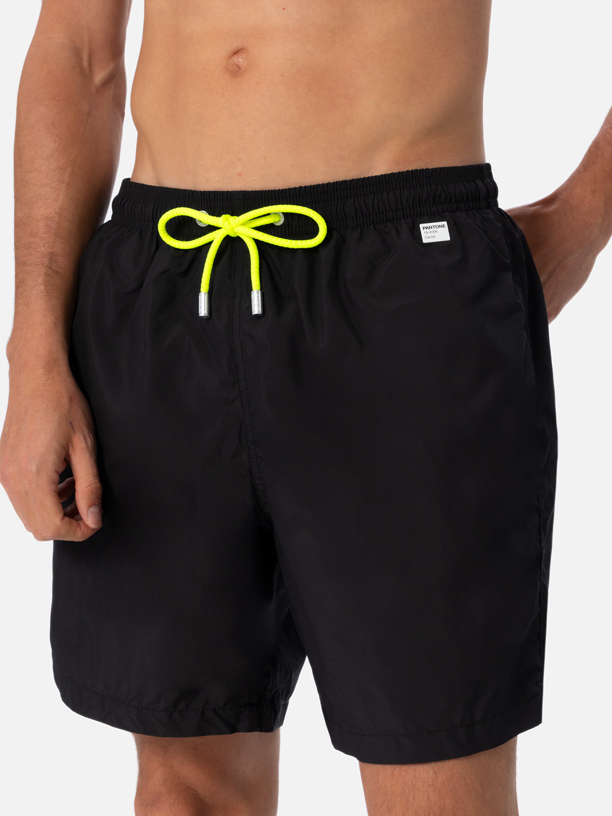 Man lightweight fabric black swim shorts Lighting Pantone | PANTONE® SPECIAL EDITION - MC2 Saint Barth