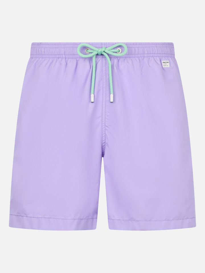 Man lightweight fabric lilac swim-shorts Lighting Pantone | PANTONE® SPECIAL EDITION - MC2 Saint Barth