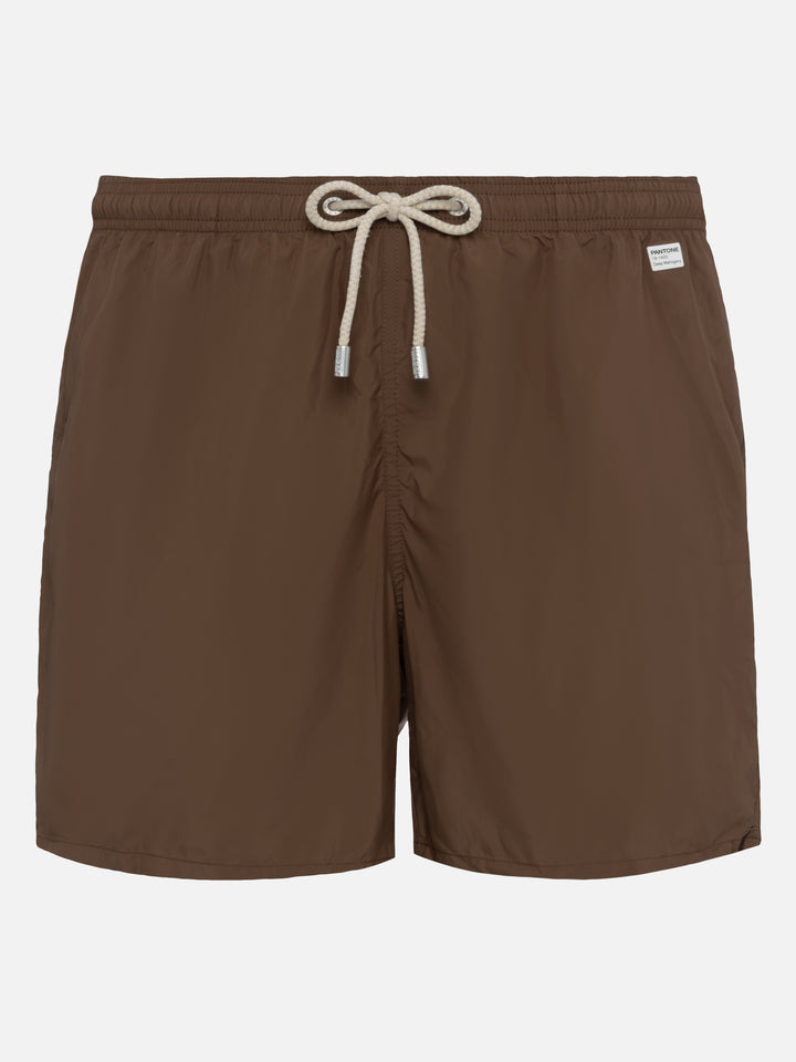Lightweight fabric brown swim shorts Lighting Pantone | PANTONE® SPECIAL EDITION - MC2 Saint Barth