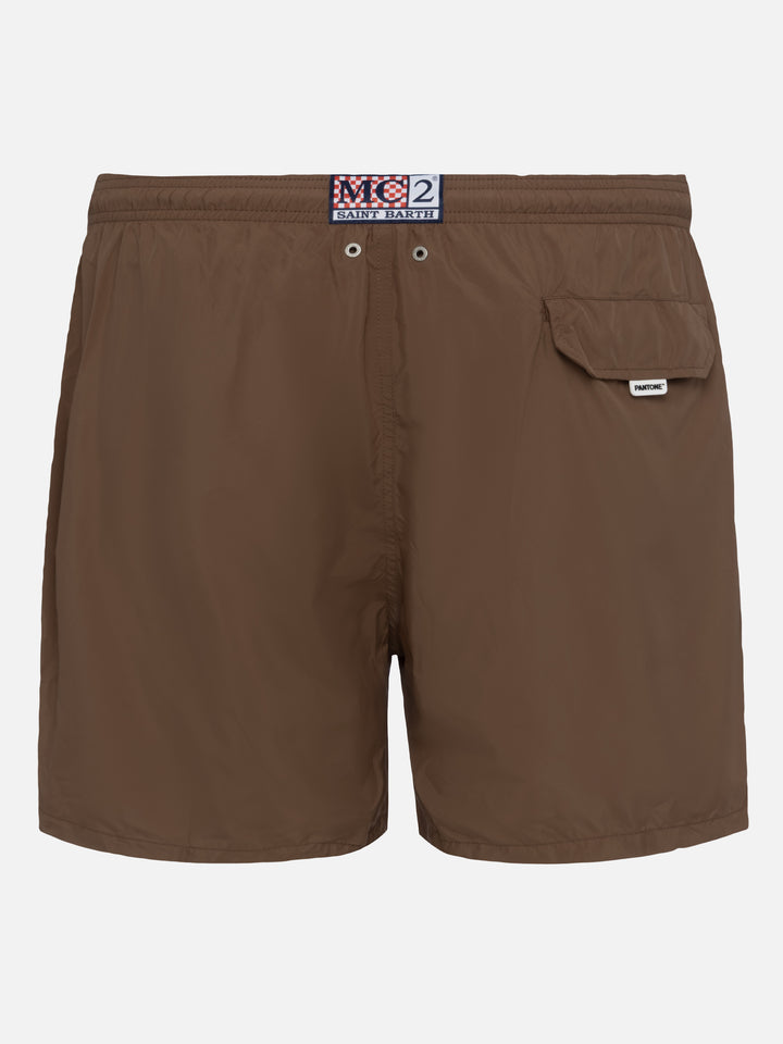 Lightweight fabric brown swim shorts Lighting Pantone | PANTONE® SPECIAL EDITION - MC2 Saint Barth