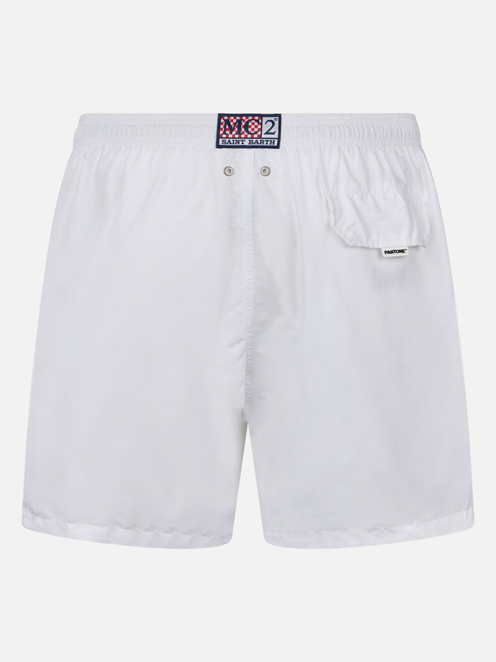 Man lightweight fabric white swim shorts Lighting Pantone | PANTONE® SPECIAL EDITION - MC2 Saint Barth