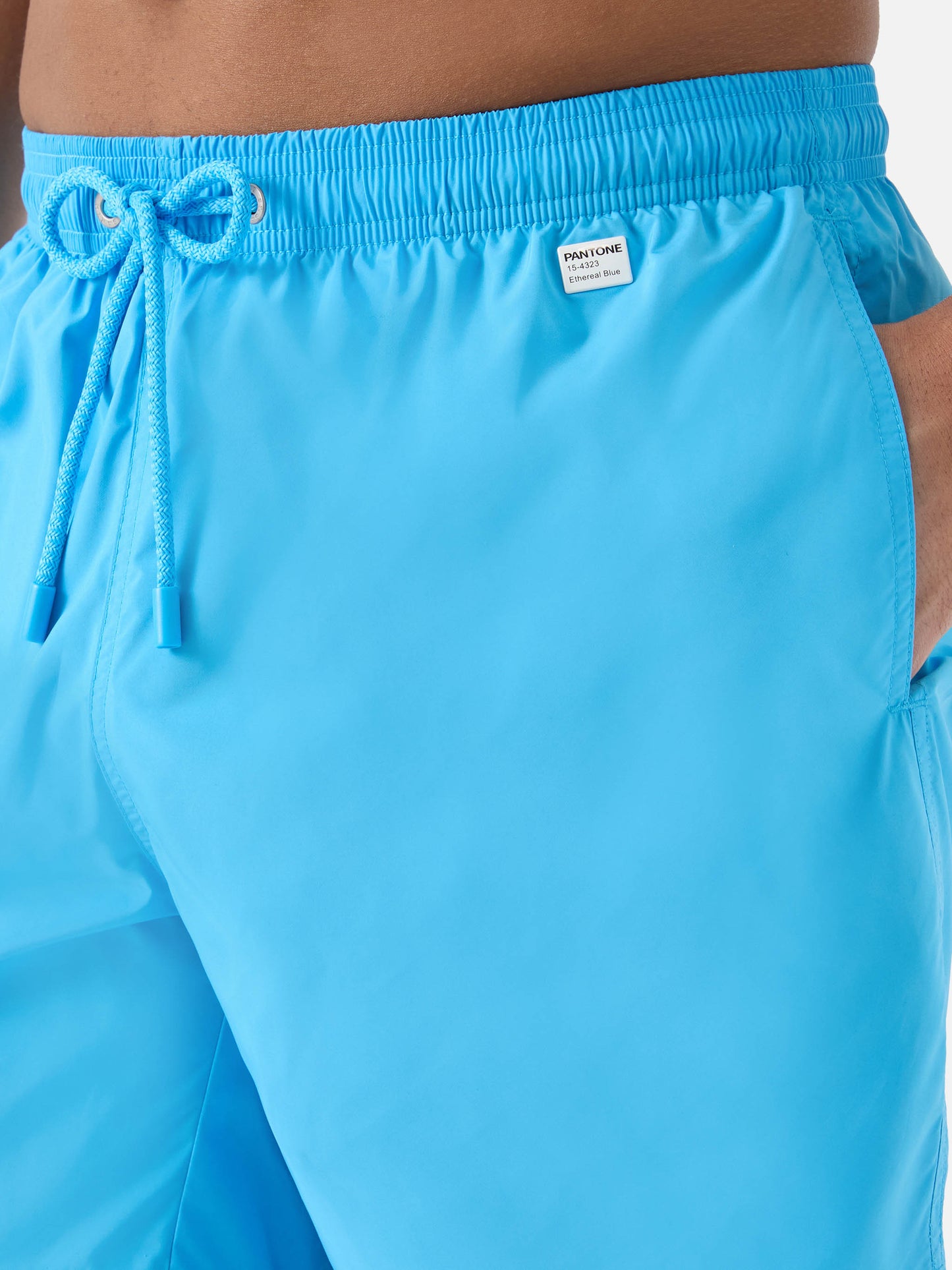 Lighting Pantone swim shorts in solid sky blue | Special Edition