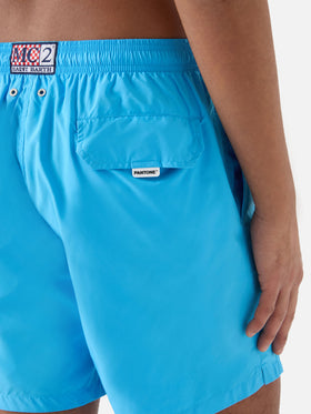 Lighting Pantone swim shorts in solid sky blue | Special Edition