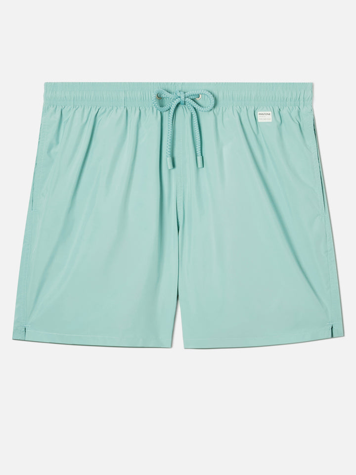 Lighting Pantone swim shorts in solid aqua green | Special Edition