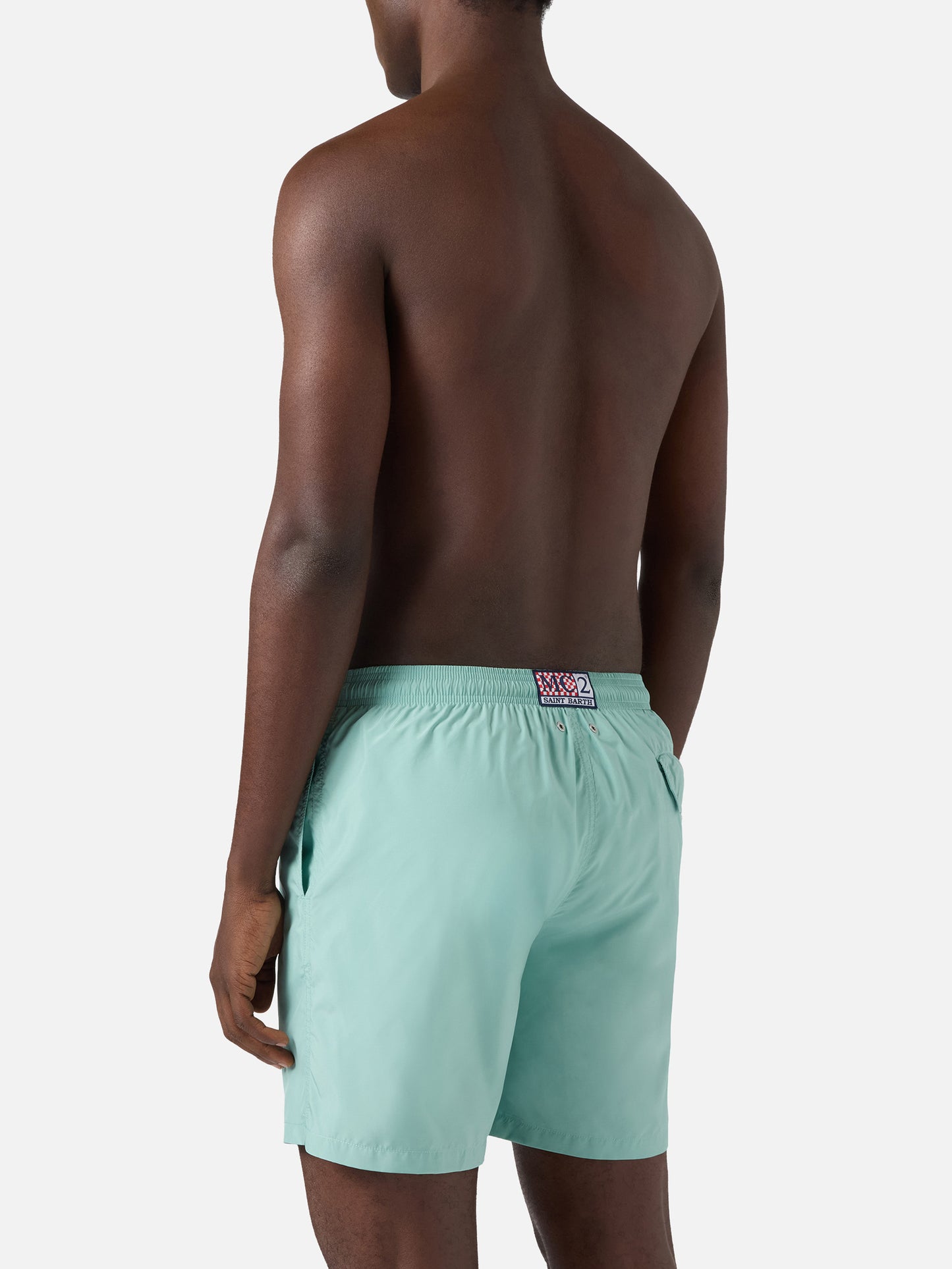 Lighting Pantone swim shorts in solid aqua green | Special Edition