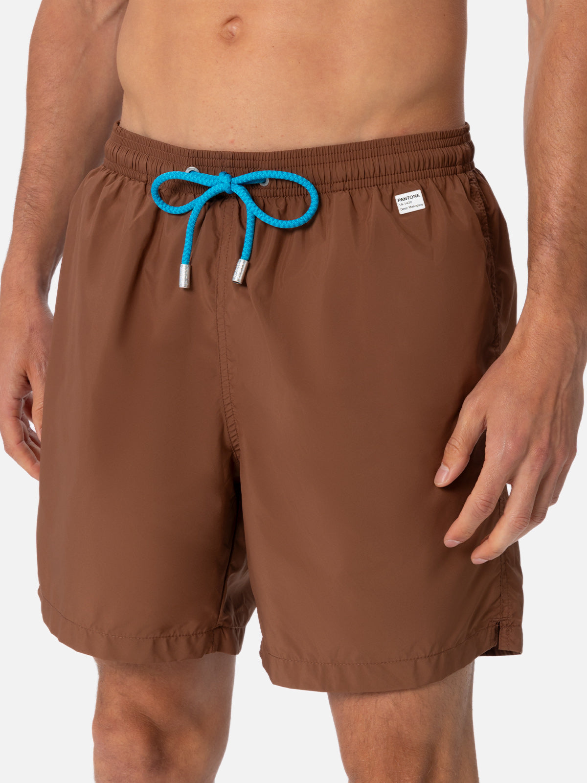 Man lightweight fabric brown swim shorts Lighting Pantone | PANTONE® SPECIAL EDITION - MC2 Saint Barth